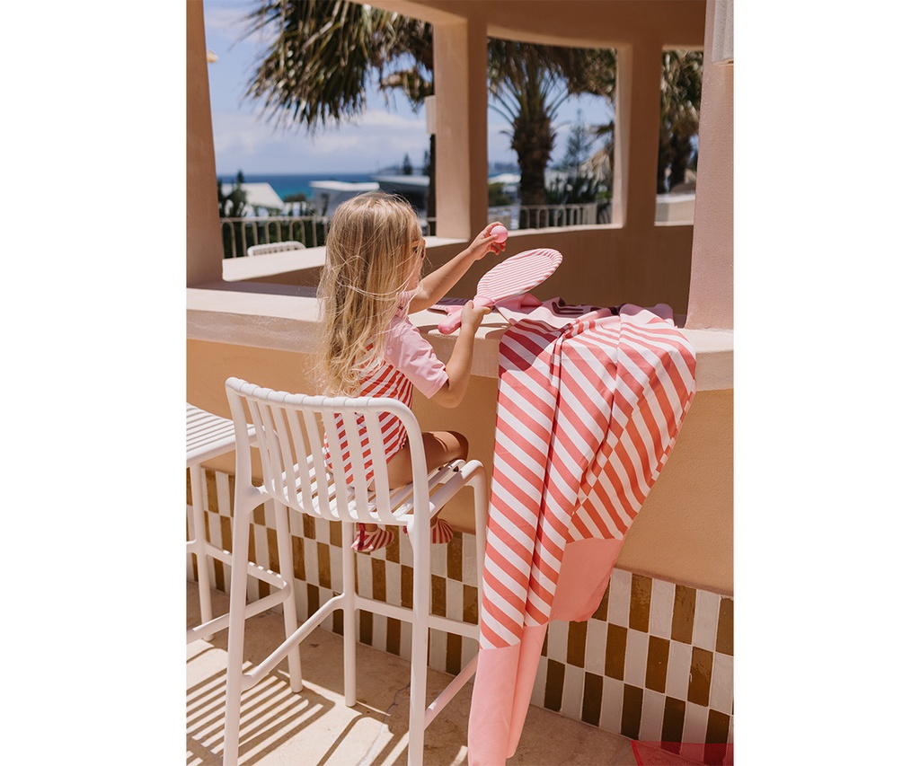Toalla de Playa Microfibra Stripes Bloom & Blush