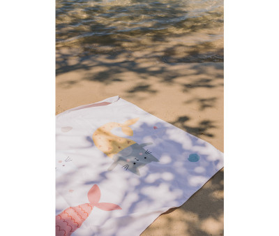 Toalla de Playa Microfibra Mermaid Cats