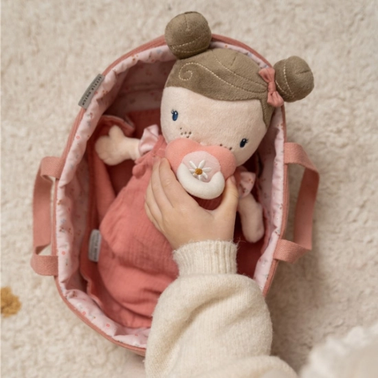 Bebé Rosa con canastilla y accesorios Little Dutch