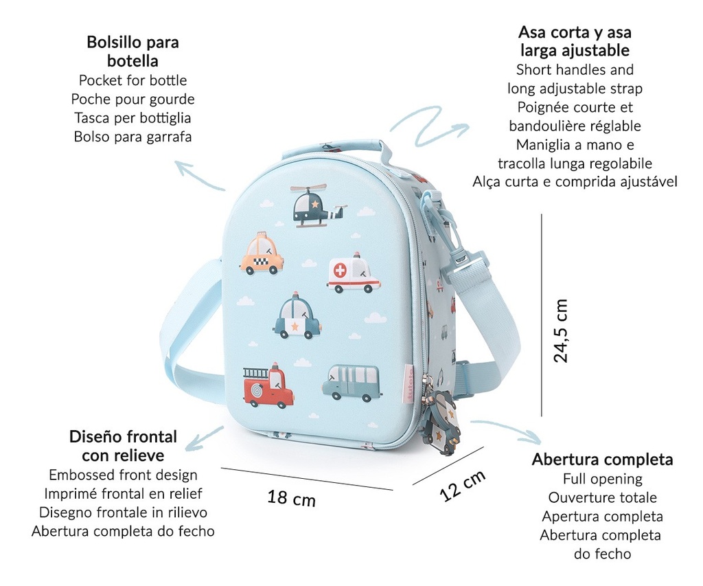 Bolsa Merienda Térmica 3D City Cars
