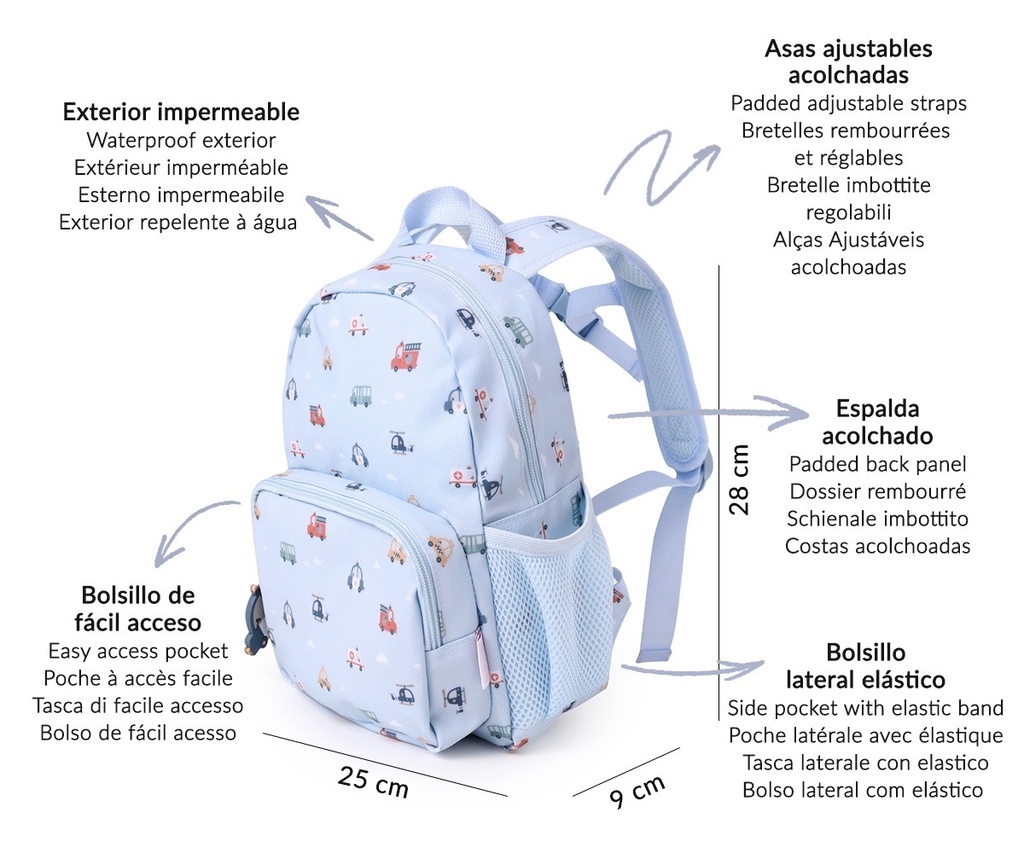 Mochila Infantil City Cars